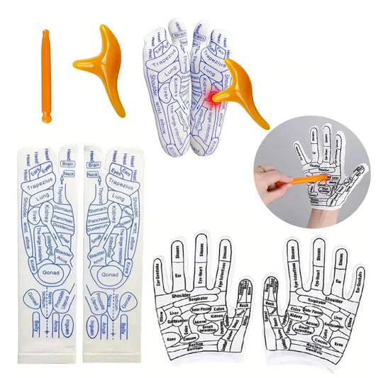 6 Pcs Acupoint Glove and Foot Acupressure Sock Set